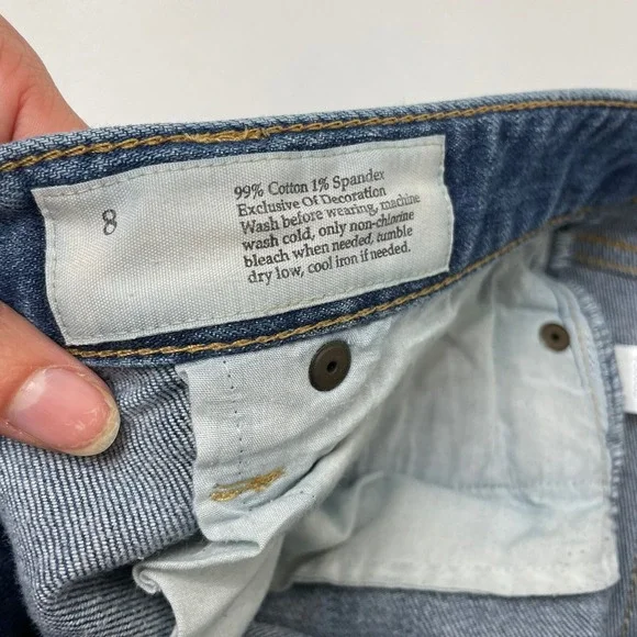 Loft Original Boot Bootcut Denim Blue Jeans Sz 8 Cotton Spandex Stretch Med Wash - Picture 6 of 10